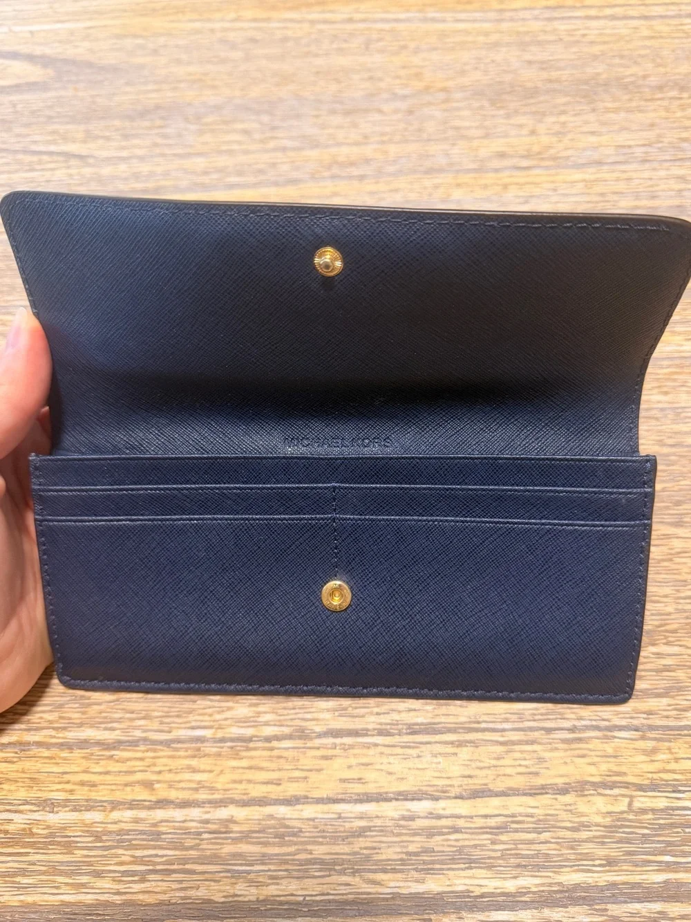 Michael Kors Jet Set Travel Admiral Flat Wallet | Navy Saffiano Leather